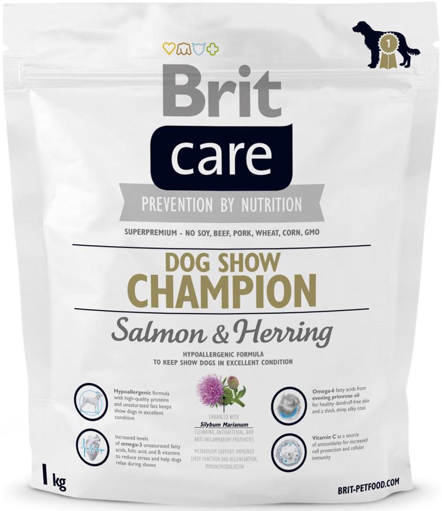 Brit Care (Брит Кеа) Dog Show Champion (1 кг) корм для выставочных собак лосось плюс сельдь с рисом
